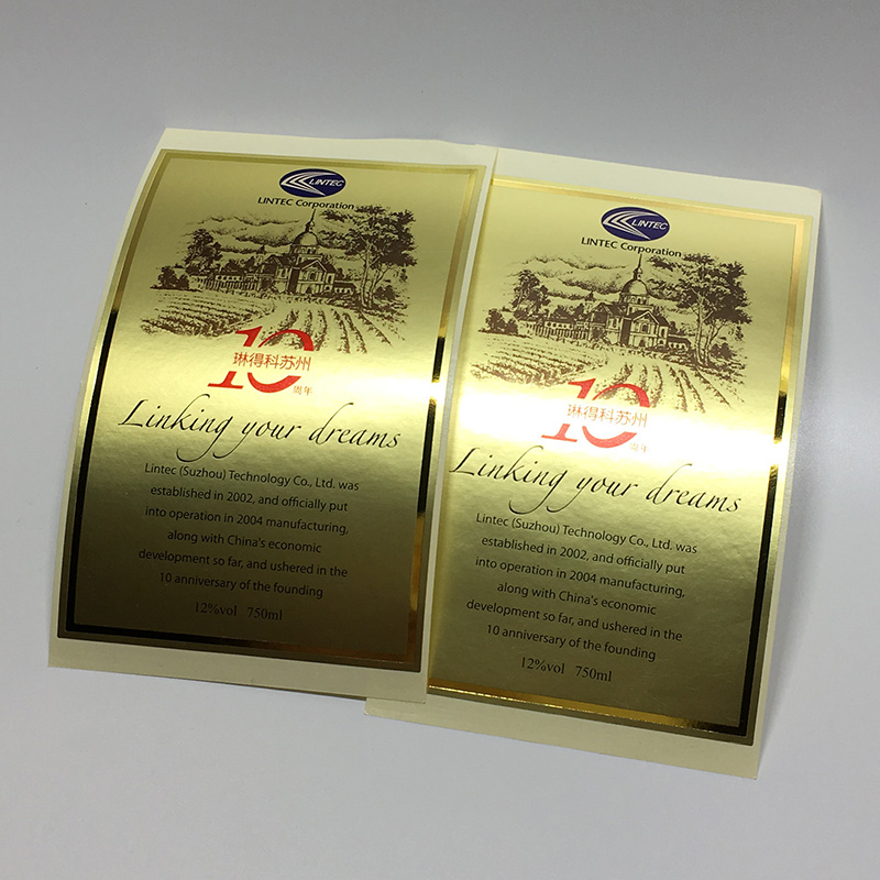 Gold Metallic Pantone Wine Labels Printing